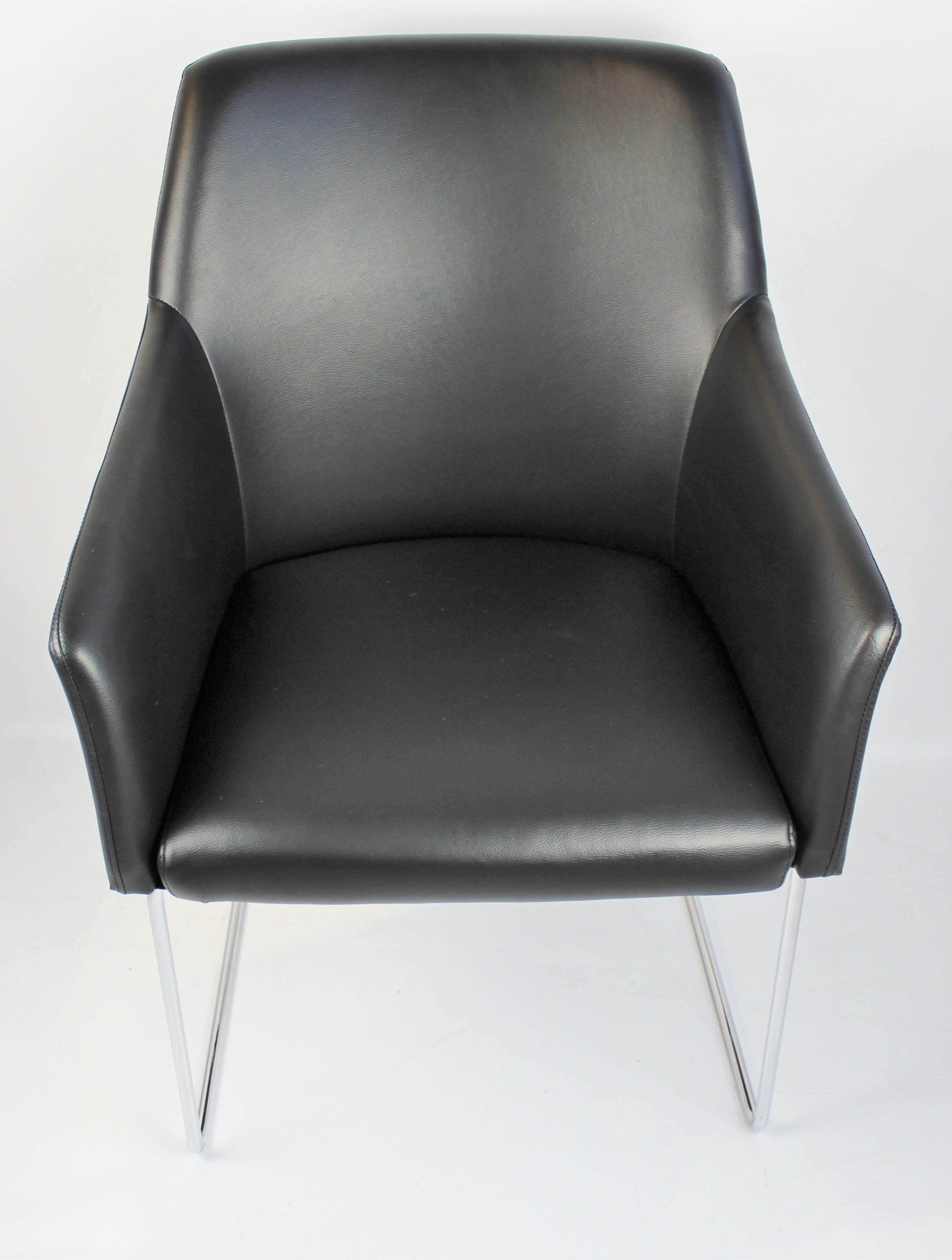 Modern Bonded Black Leather Visitor Chair - CHA-072